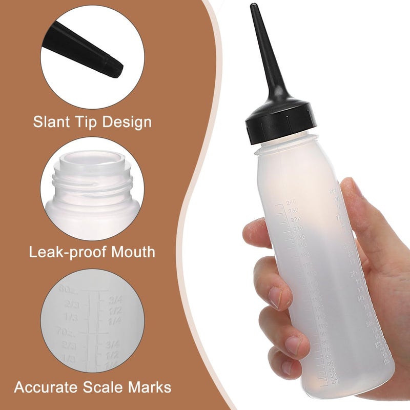 PACKOVE 3Pcs Hair Coloring Bottle Hair Dye Squeeze Bottle Professional Hairs Dry Cleaning Bottles Applicator Bottles for Hairs, 240ml - Image 3